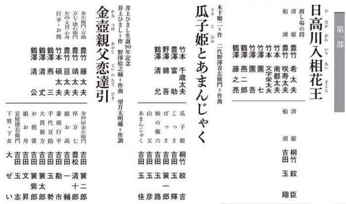 令和6年12月文楽公演  第一部『日高川入相花王』『瓜子姫とあまんじゃく』『金壺親父恋達引』江東区文化センター