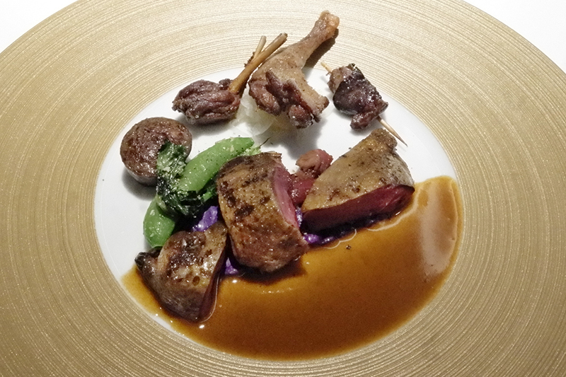 ランド産仔鳩のロースト、スモーク